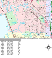 Premium Style Wall Map of Buffalo, NY by Market Maps