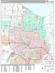 Premium Style Wall Map of Rochester, NY by Market Maps