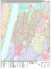 Premium Style Wall Map of Yonkers, NY by Market Maps