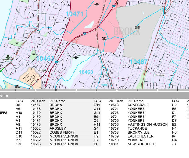 Premium Style Wall Map of Yonkers, NY by Market Maps