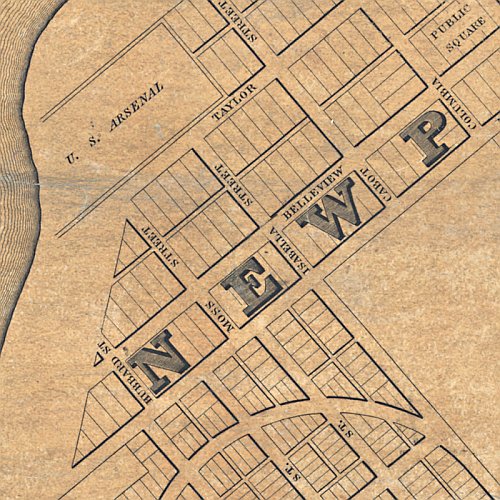 Map of the city of Cincinnati from actual survey by Joseph Gest, 1838