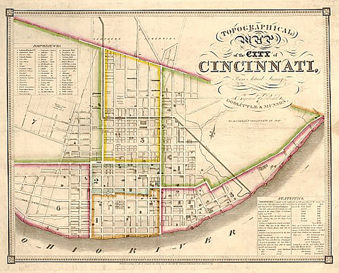 Topographical map of the city of Cincinnati, from actual survey by Doolittle &amp; Munson, 1841