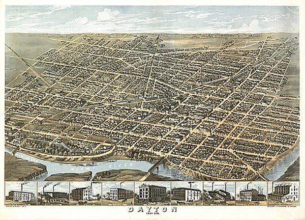 Dayton, Ohio by A. Ruger, 1870