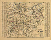 New rail road map of Ohio prepared by H. Sabine, Commissioner of Rail Roads & Telegraphs, 1882