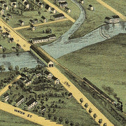 Bird's eye view of Warren, Ohio by A. Ruger, 1870