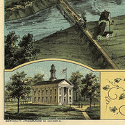 Bird's eye view of Warren, Ohio by A. Ruger, 1870