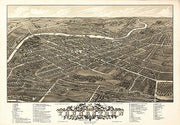 Panoramic view of the city of Youngstown, Ohio by A. Ruger, 1882