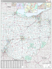 Premium Style Wall Map of Ohio by Market Maps
