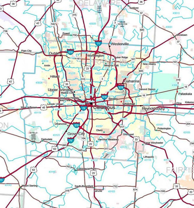 Premium Style Wall Map of Ohio by Market Maps