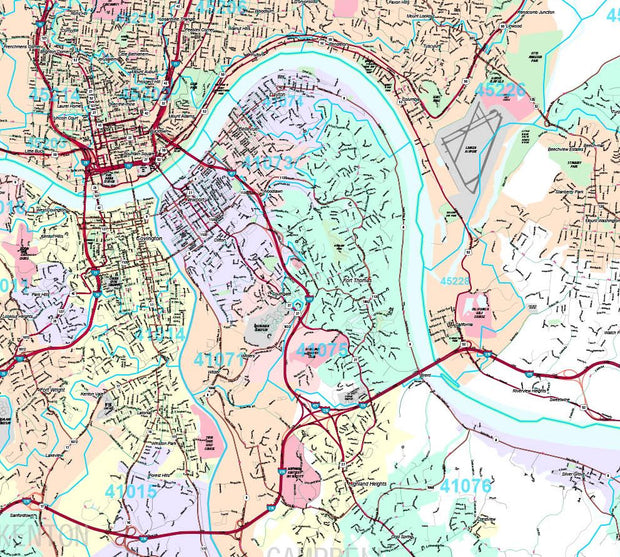 Premium Style Wall Map of Cincinnati by Market Maps