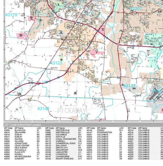 Premium Style Wall Map of Columbus, OH by Market Maps