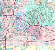 Premium Style Wall Map of Oklahoma City, OK by Market Maps