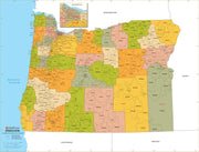 Oregon Zip Code Map with Counties