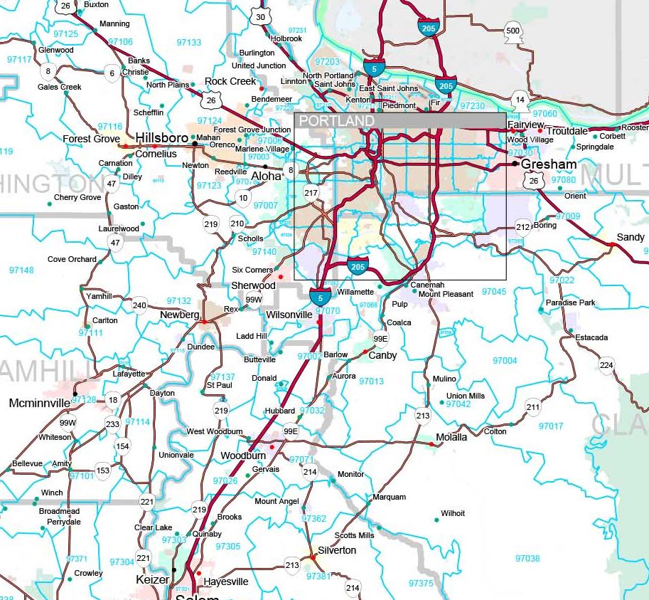 Premium Style Wall Map of Oregon