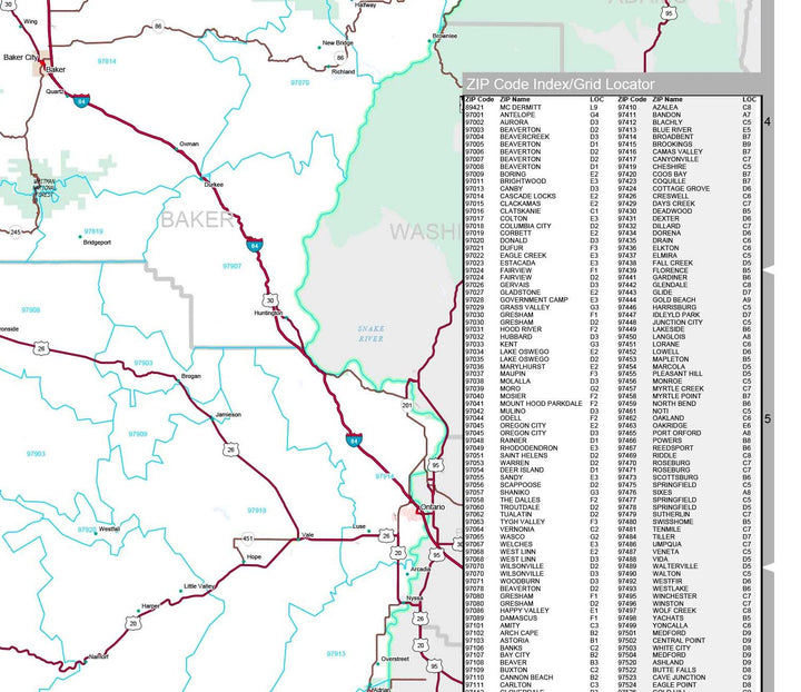 Premium Style Wall Map of Oregon