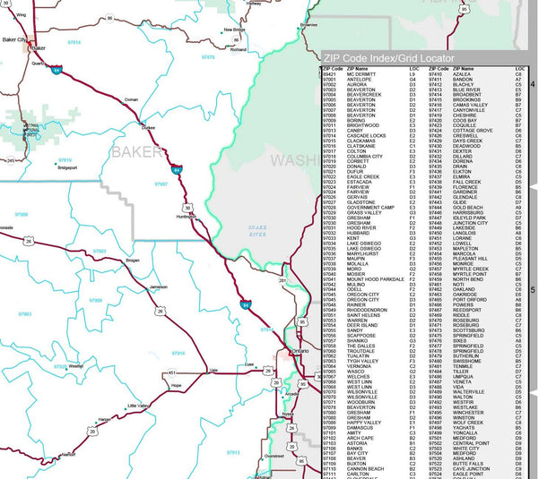 Premium Style Wall Map of Oregon by Market Maps