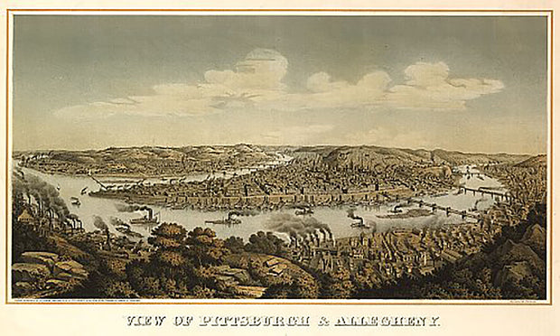 View of Pittsburgh & Allegheny by Otto Krebs, 1874