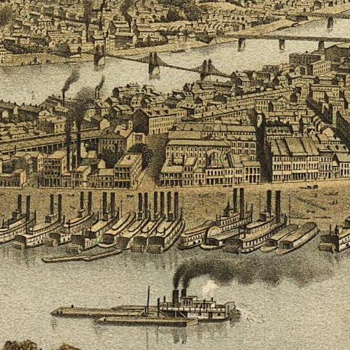 View of Pittsburgh &amp; Allegheny by Otto Krebs, 1874