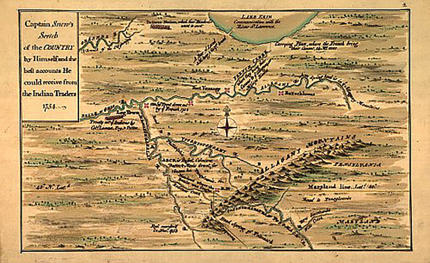 Captain Snow's scetch of the forts of western Pennsylvania, northern Virginia and northern Maryland, 1754