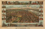 Harrisburg, Pennsylvania by E. Sachse & Co, 1855