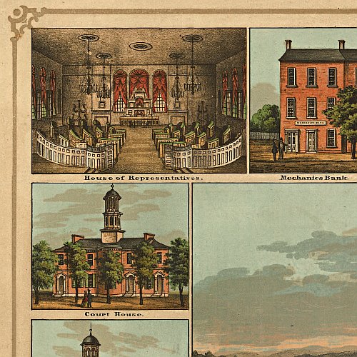 Harrisburg, Pennsylvania by E. Sachse &amp; Co, 1855