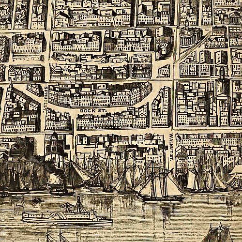 Bird's eye view of Philadelphia from sketches by Theodore R. Davis, 1872