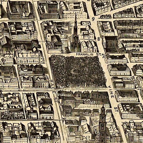 Bird's eye view of Philadelphia from sketches by Theodore R. Davis, 1872