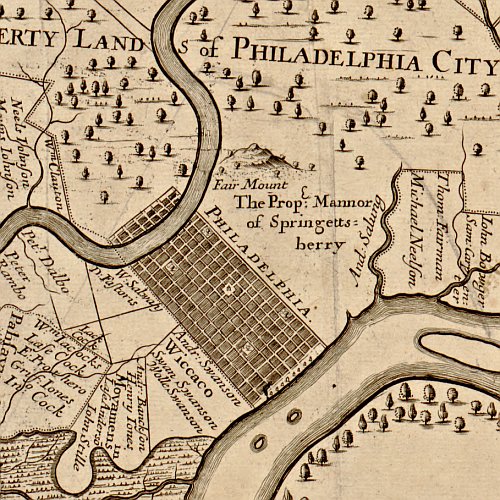 A map of the improved part of the Province of Pennsilvania in America by Tho. Holme Survey, 1695