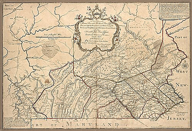 Province of Pennsylvania by William Scull, 1770