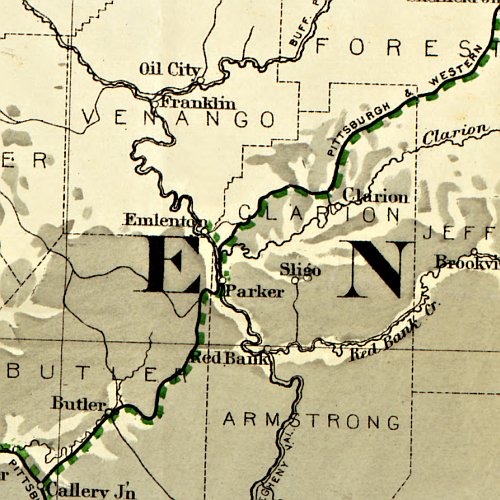 Map showing the Seaboard, Pennsylvania and Western Railroad and its connections by G.W. &amp; C.B. Colton &amp; Co., 1884