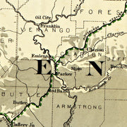 Map showing the Seaboard, Pennsylvania and Western Railroad and its connections by G.W. & C.B. Colton & Co., 1884