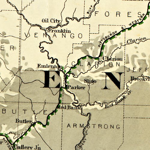 Map showing the Seaboard, Pennsylvania and Western Railroad and its connections by G.W. & C.B. Colton & Co., 1884