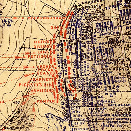 Maps of the battlefield of Gettysburg, July 1st, 2nd &amp; 3rd, 1863 (3-map set)