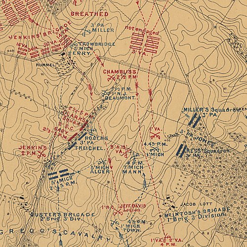 Map of the field of operations of Gregg&