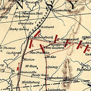 Position of Union and Confederate armies on the morning of July 1, 1863