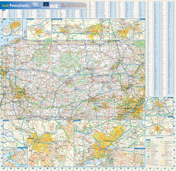 Pennsylvania Wall Map by Globe Turner