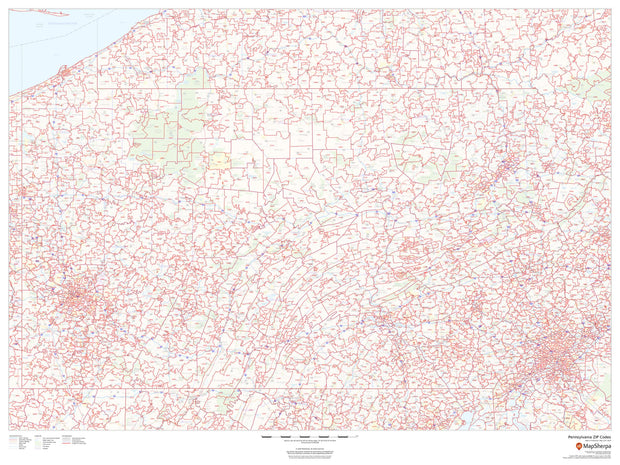 Pennsylvania Zip Code Map – American Map Store