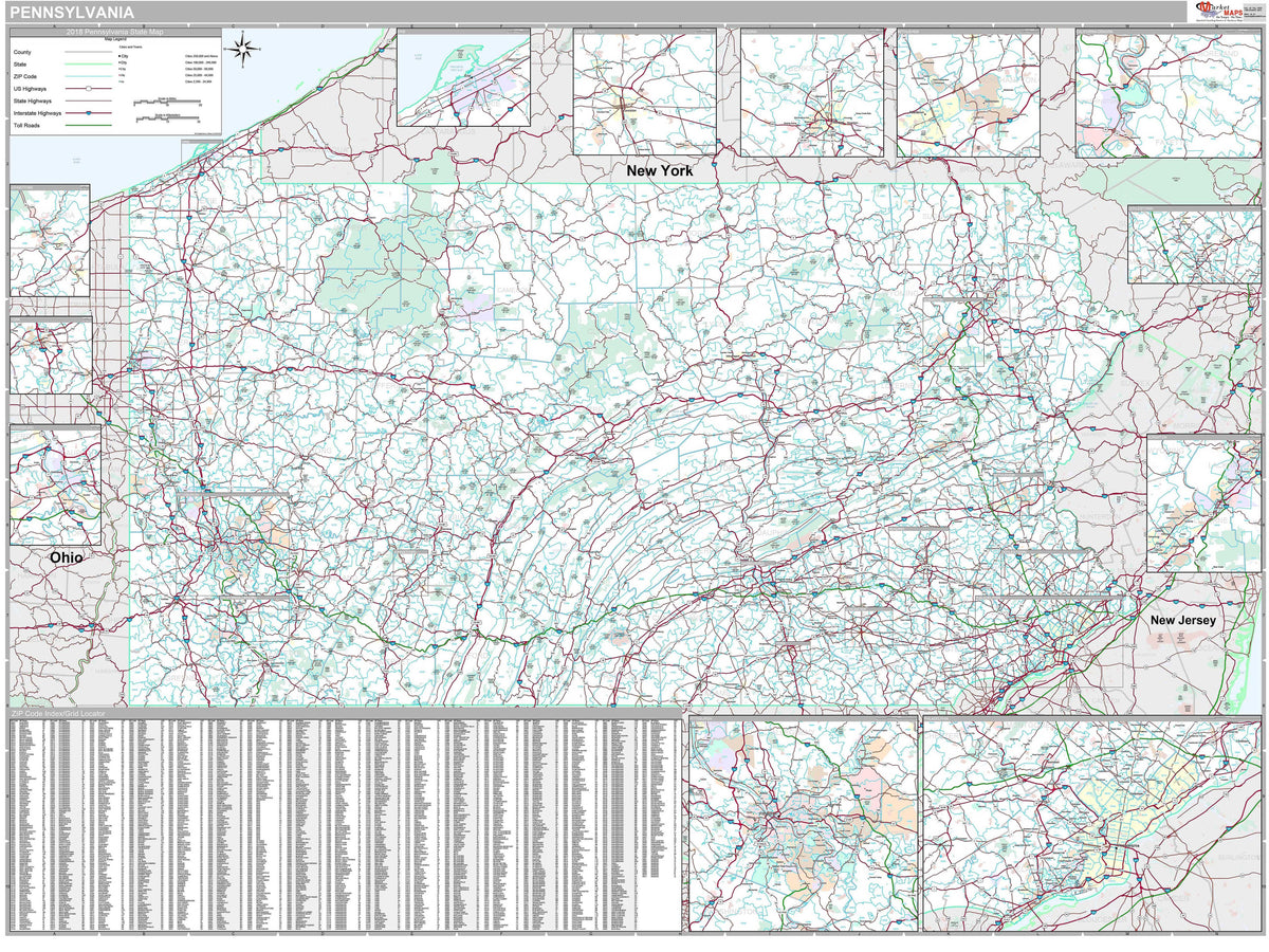 Pennsylvania Physical Wall Map The Map Shop