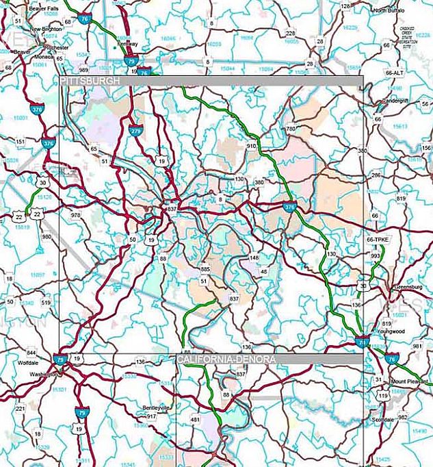 Premium Style Wall Map of Pennsylvania