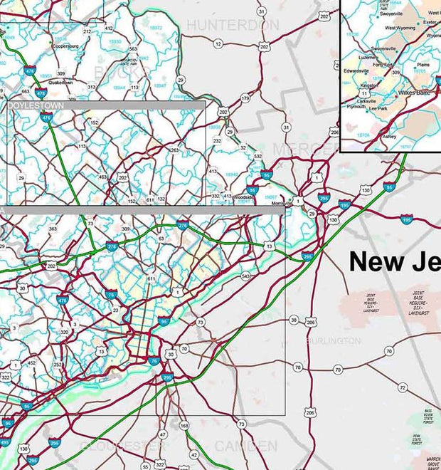 Premium Style Wall Map of Pennsylvania by Market Maps