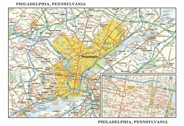 Philadelphia Major Arterial Wall Map