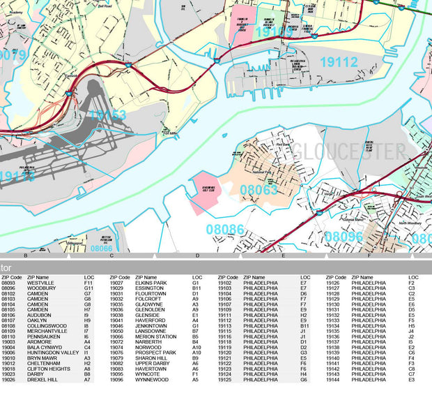 Premium Style Wall Map of Philadelphia, PA by Market Maps