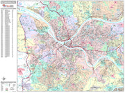 Premium Style Wall Map of Pittsburgh, PA by Market Maps