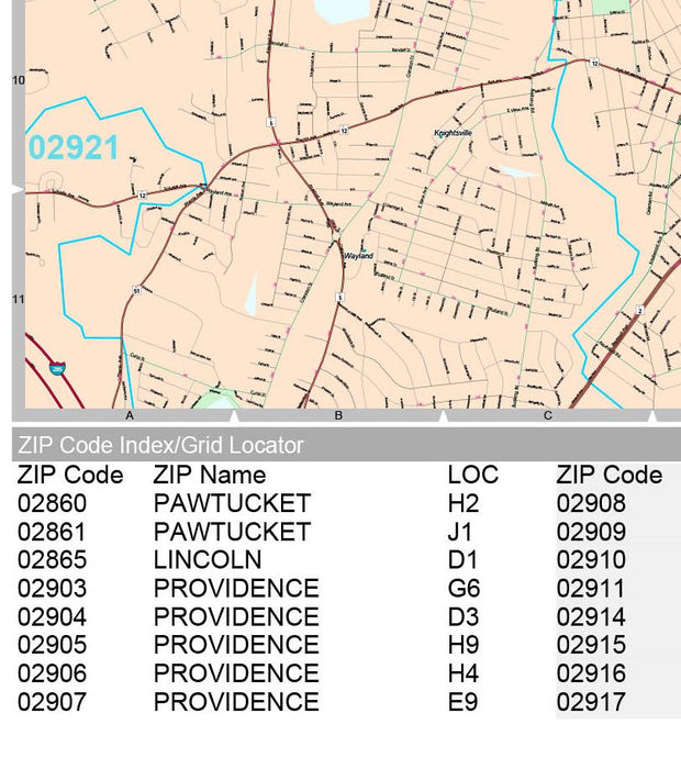 Premium Style Wall Map of Providence, RI by Market Maps