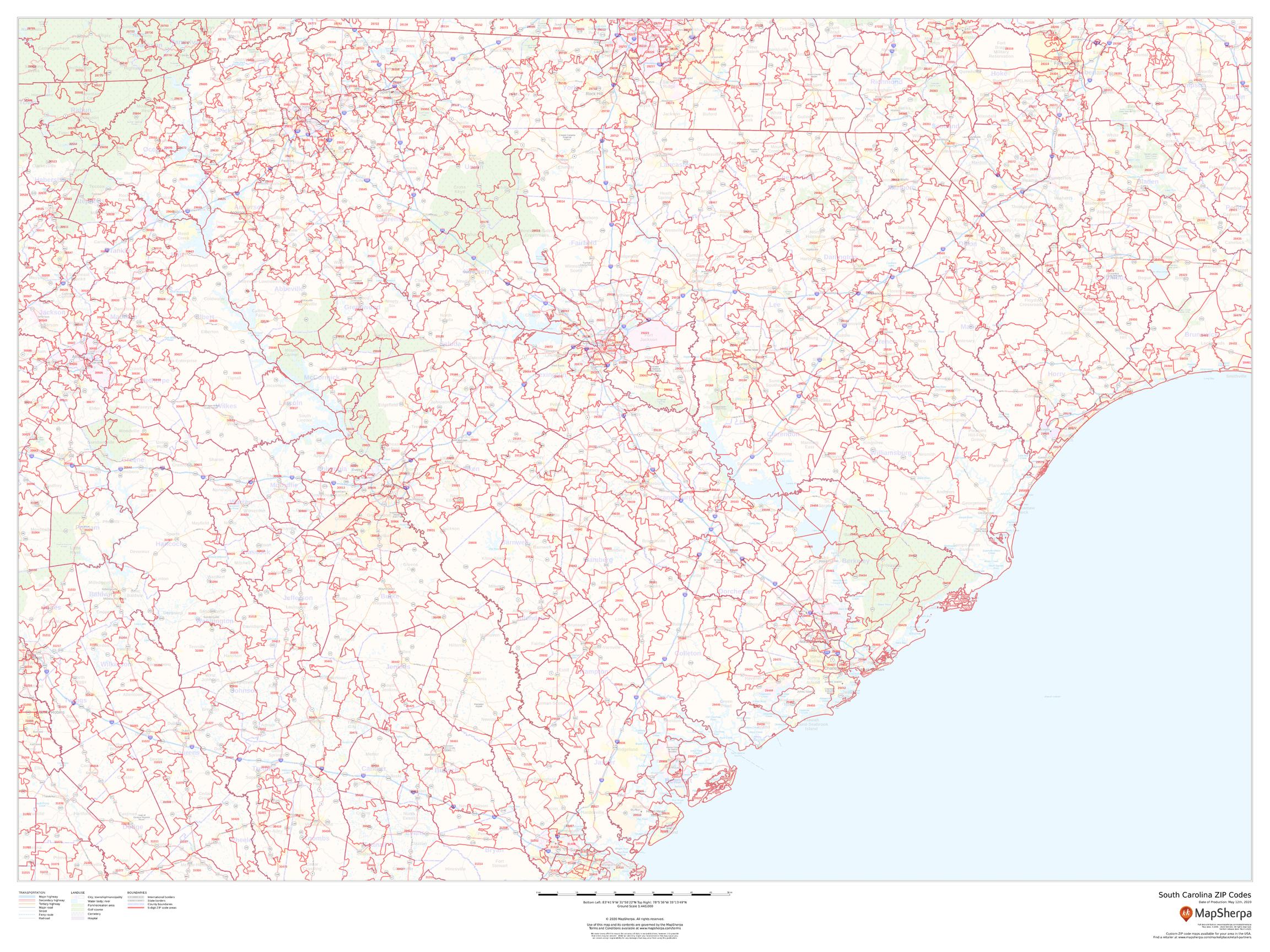 South Carolina State Wall Maps American Map Store SCWM003 1 