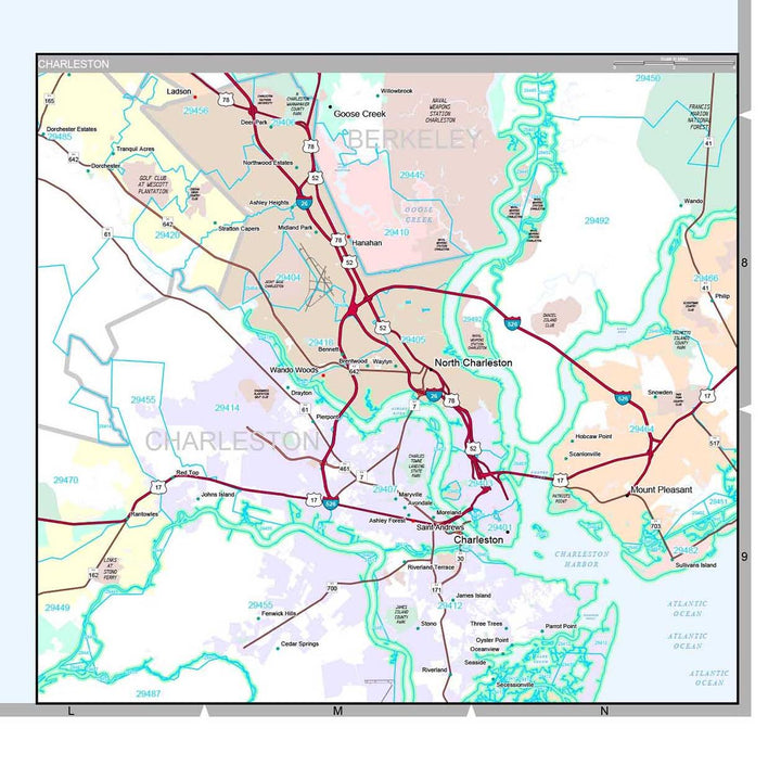 Premium Style Wall Map of South Carolina