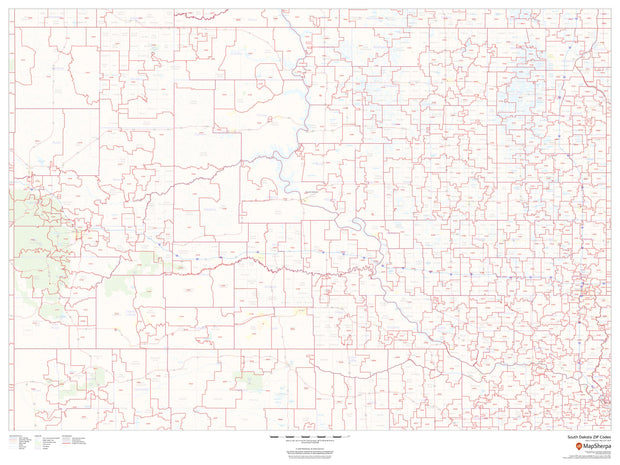 South Dakota Zip Code Map