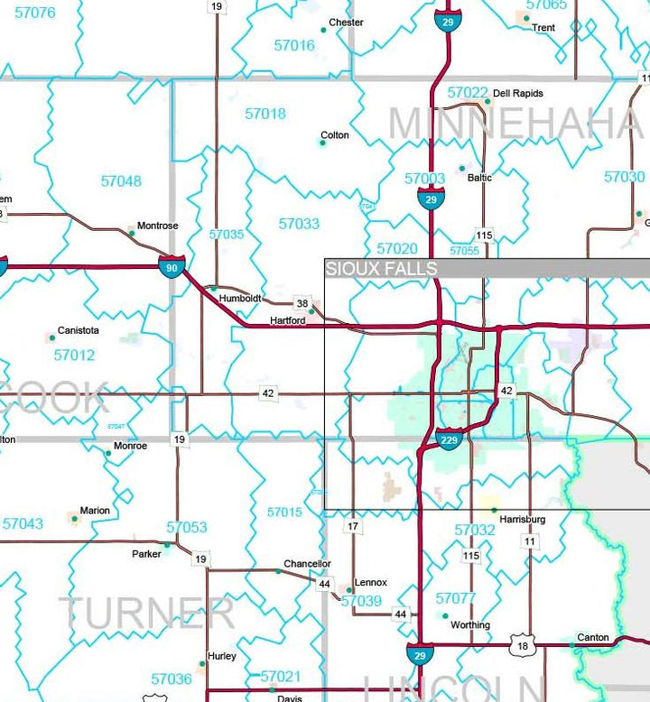 Premium Style Wall Map of South Dakota