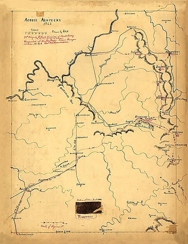 Across Kentucky Drawn by G.H.B. (G.H. Blakeslee)