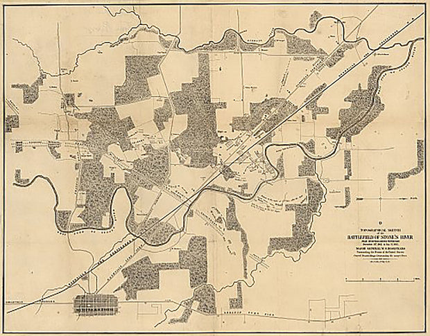 Topographical sketch of the battlefield of Stone's River near Murfreesboro, Tennessee